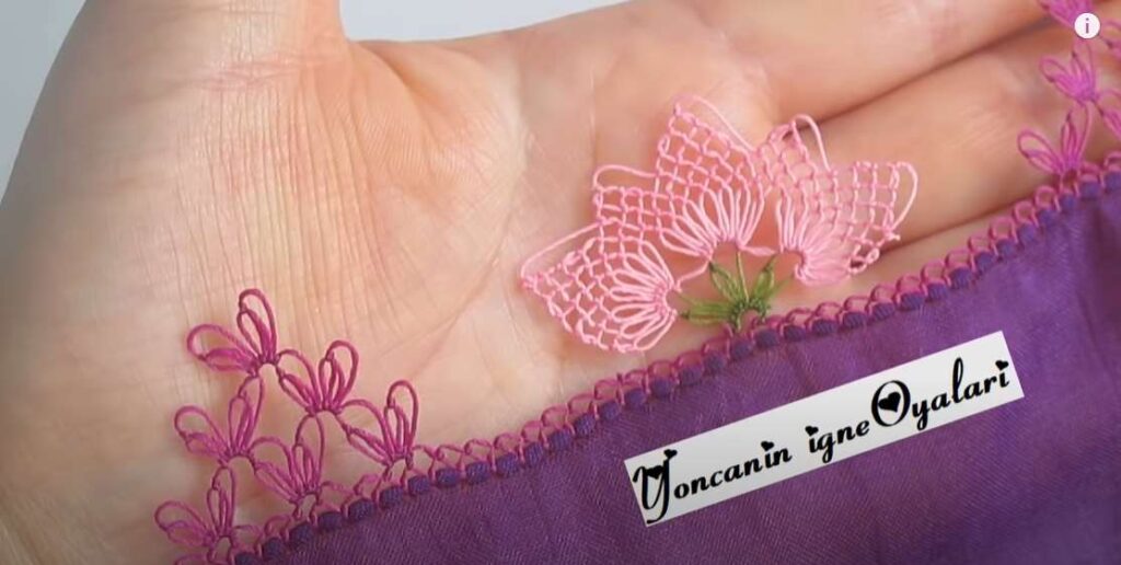 elde iğne oyası modeli gösterimi harika bir örnek model