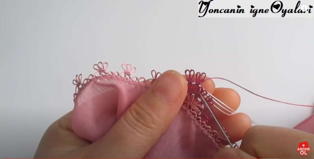 ip yürütme ile yapılan iğne oyası modeli anlatımı