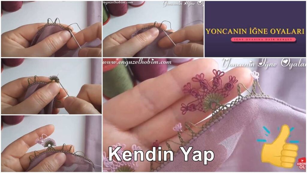 Mürdüm Yazmaya Çok Gösterişli İğne Oyası Modeli