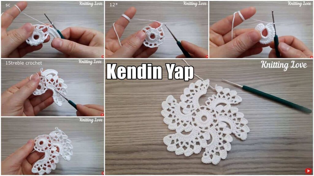 Kolay Çiçek Tığ İşi Örgü Modeli-2