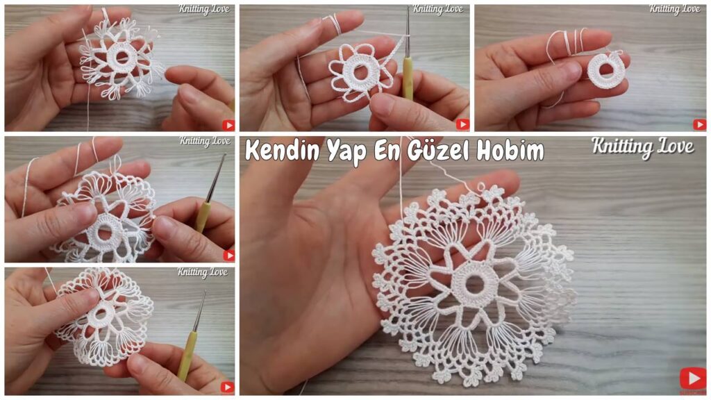 Yıldız Modeli Tığ İşi Örgü💕-5