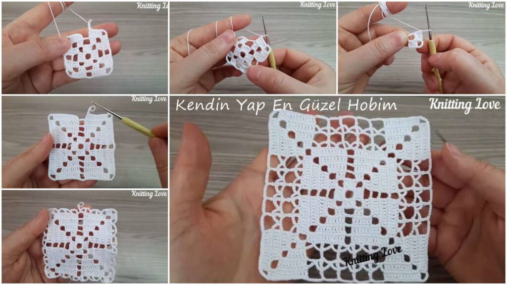 Muazzam Kare Tığ İşi Örgü Modeli