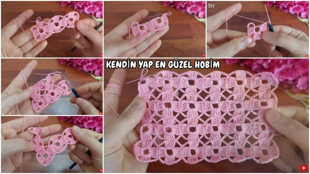 Göz Alıcı Mozaik Desenli Tığ İşi Örgü Modeli